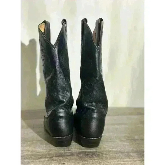 JUSTIN 6911 Black Classic Western Cowboy‎ Boots Mens 7.5 main image 5